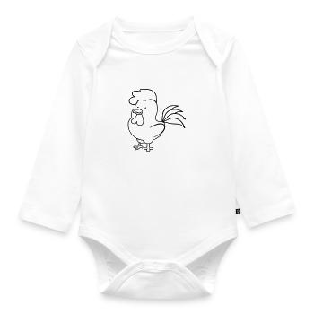 Rooster - Organic Longsleeve Baby Bodysuit - white - Front