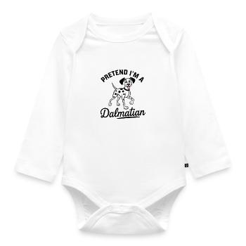 Pretend I'm a Dalmatian - Organic Longsleeve Baby Bodysuit - white - Front