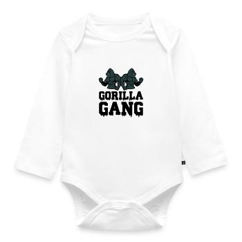 Gorilla Gang - Organic Longsleeve Baby Bodysuit - white - Front