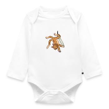 Aerial Cat Hoop - Organic Longsleeve Baby Bodysuit - white - Front