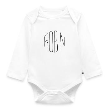Robin - Baby Bio-Langarm-Body - Weiß - Vorne