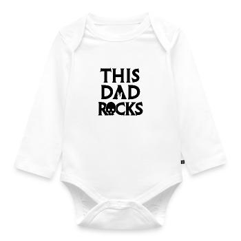 Papa rock - Body Bébé bio manches longues - blanc - Devant