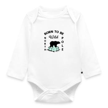 Polar Bear Wilderness Antarctica - Organic Longsleeve Baby Bodysuit - white - Front