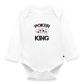 poker king - Baby Bio-Langarm-Body - Weiß - Vorne