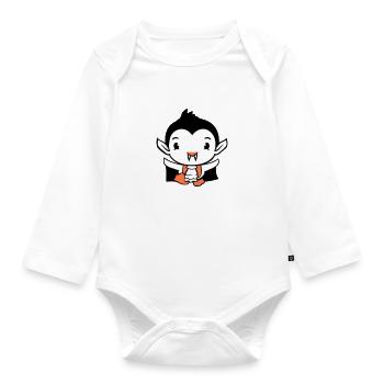 Duck Vampire Halloween Costume Bloodsucker Monster - Organic Longsleeve Baby Bodysuit - white - Front