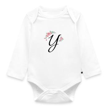 Brief und Blumen - Baby Bio-Langarm-Body - Weiß - Vorne