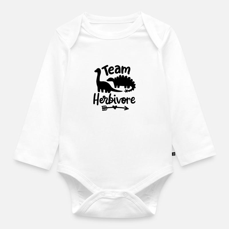 Team herbivore - Baby Bio-Langarm-Body - Weiß