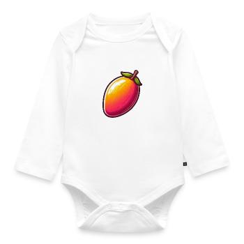 Mango large fruit - Organic Longsleeve Baby Bodysuit - white - Front