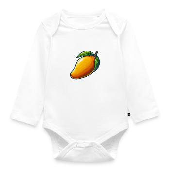 Mango, exotic fruit - Organic Longsleeve Baby Bodysuit - white - Front