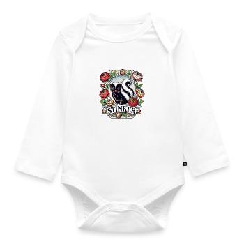 Stinker Skunk - Organic Longsleeve Baby Bodysuit - white - Front