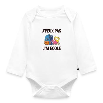 Ich kann keine Schule haben - Baby Bio-Langarm-Body - Weiß - Vorne