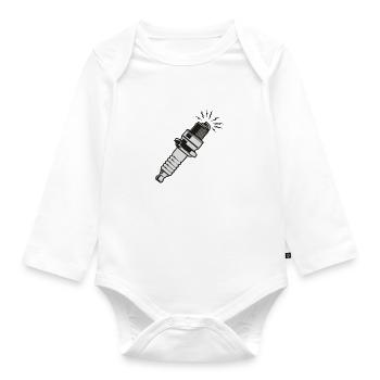 Spark plug - Organic Longsleeve Baby Bodysuit - white - Front