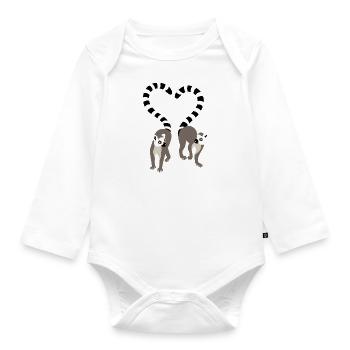 lemur love collection - Body Bébé bio manches longues - blanc - Devant