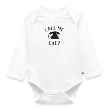 Call Me Baby Phone Phone Flirting - Organic Longsleeve Baby Bodysuit - white - Front