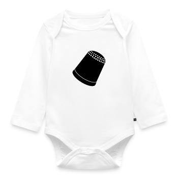 thimble _for _sewing_d1 - Organic Longsleeve Baby Bodysuit - white - Front