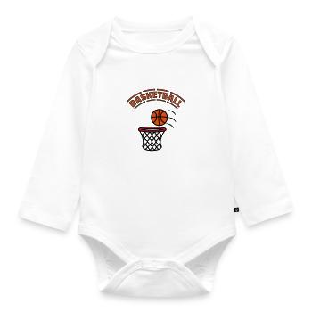 Basketball spiel korb - Baby Bio-Langarm-Body - Weiß - Vorne