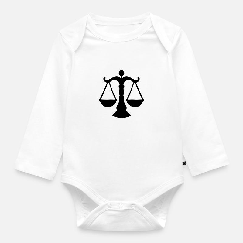 balance / signe de justice - Body Bébé bio manches longues - blanc