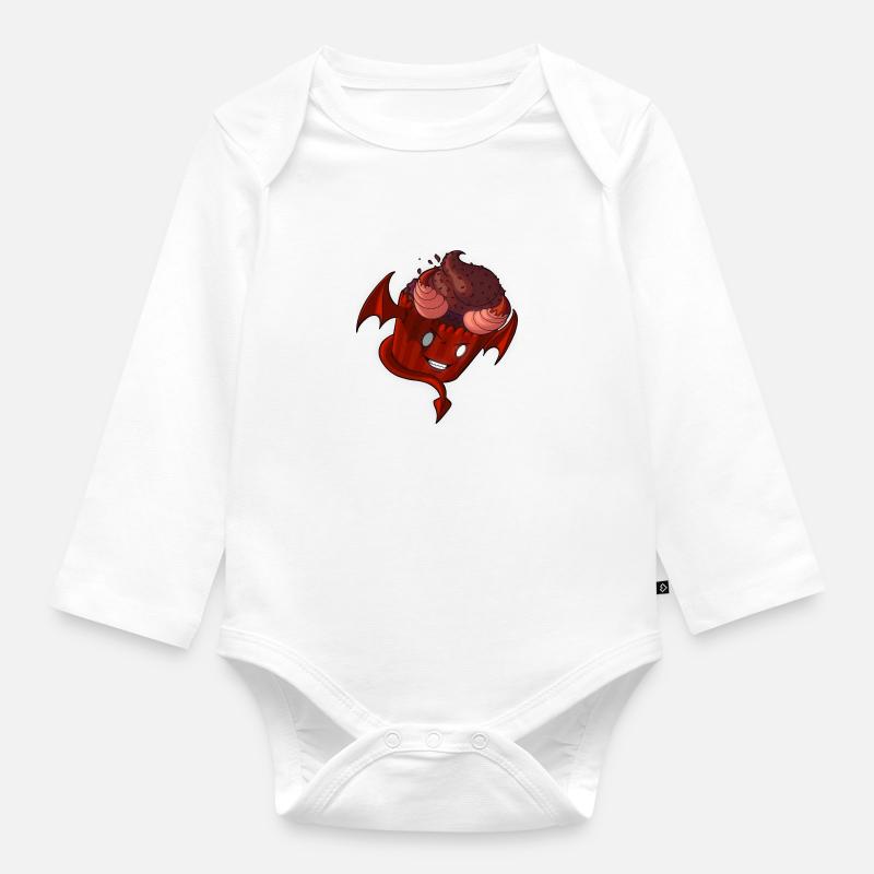Devil Cupcake - Baby Bio-Langarm-Body - Weiß