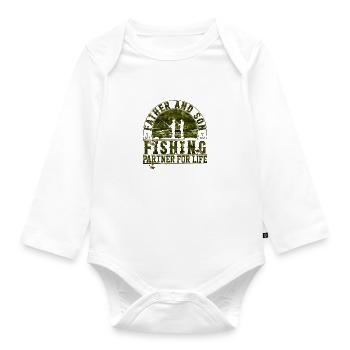 fisch, fisch, angeln, see, meer, angeln, fauna, exotisch - Baby Bio-Langarm-Body - Weiß - Vorne