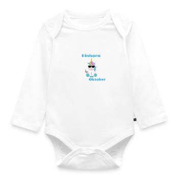 Einhorn - Baby Bio-Langarm-Body - Weiß - Vorne