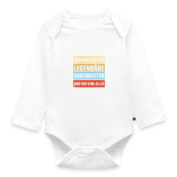 Legendäre Bademeister Schwimmmeister - Baby Bio-Langarm-Body - Weiß - Vorne