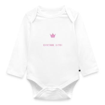 Bauherrin ich bestimmer er baut - Baby Bio-Langarm-Body - Weiß - Vorne