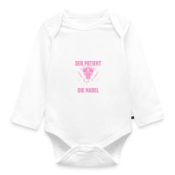 Patient Arzthelferin Krankenschwester Ärztin - Baby Bio-Langarm-Body - Weiß - Vorne