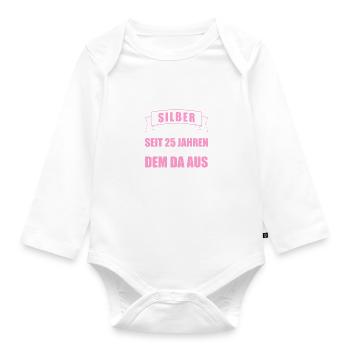 Mit dem da 25. Hochzeitstag Silberhochzeit - Baby Bio-Langarm-Body - Weiß - Vorne