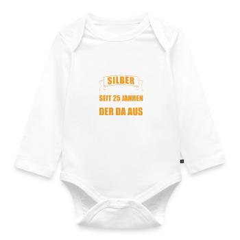 Mit der da 25. Hochzeitstag Silberhochzeit - Baby Bio-Langarm-Body - Weiß - Vorne