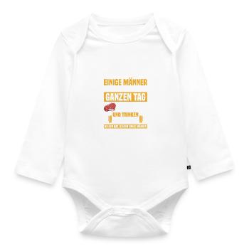 Einige Männer Grillsaison Barbecue BBQ Grillen - Baby Bio-Langarm-Body - Weiß - Vorne