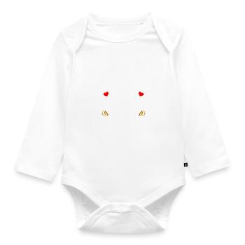 Mama willst du Papa Heiratsantrag Hochzeitsantrag - Baby Bio-Langarm-Body - Weiß - Vorne