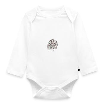 Daddy's future darts partner darts player darts - Organic Longsleeve Baby Bodysuit - white - Front
