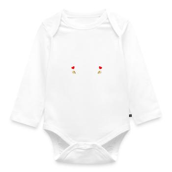 Papa's Frau Heiratsantrag Hochzeitsantrag - Baby Bio-Langarm-Body - Weiß - Vorne