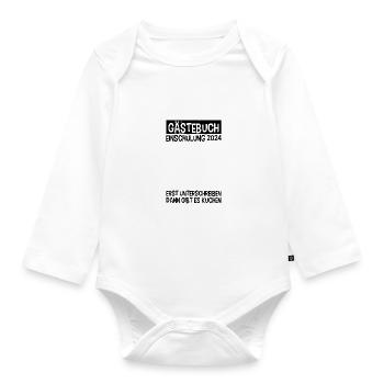 Inscription à l’école 2024 Livre d’or Écolier Enfant Rentrée scolaire - Body Bébé bio manches longues - blanc - Devant