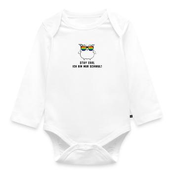 owl,pride,love,gay,sunglasses,rainbow - Organic Longsleeve Baby Bodysuit - white - Front