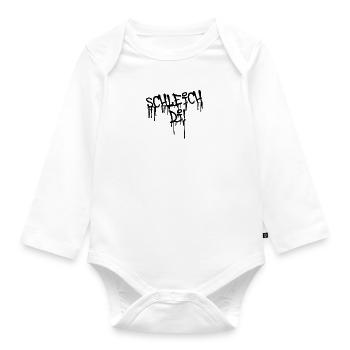 Schleich di,bayrische sprüche, graffiti,typo - Baby Bio-Langarm-Body - Weiß - Vorne
