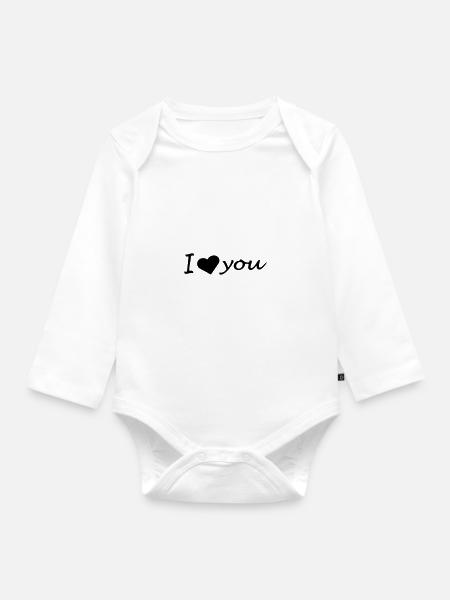 I love you - Baby Bio-Langarm-Body - Weiß