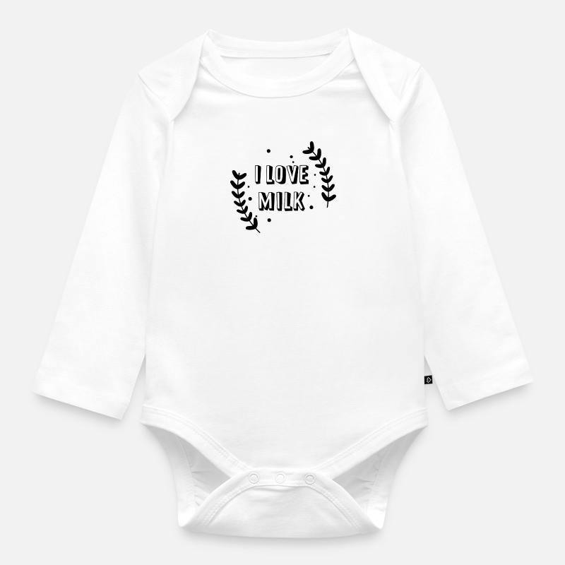 Ich liebe Milch - Baby Bio-Langarm-Body - Weiß