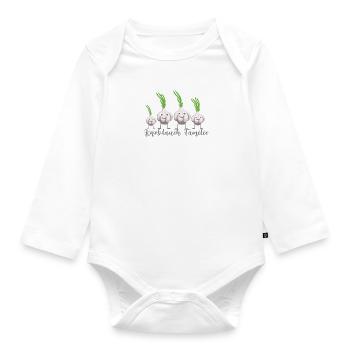 knoblauch familie,knoblauch,familie - Baby Bio-Langarm-Body - Weiß - Vorne