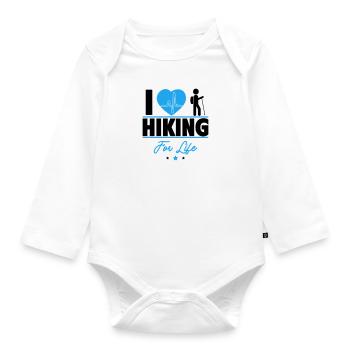 I love hiking forever! - Organic Longsleeve Baby Bodysuit - white - Front