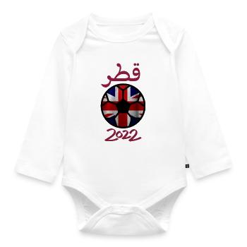 Qatar world cup England national football 2022 - Organic Longsleeve Baby Bodysuit - white - Front