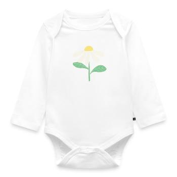 Weißes Blümchen - Baby Bio-Langarm-Body - Weiß - Vorne