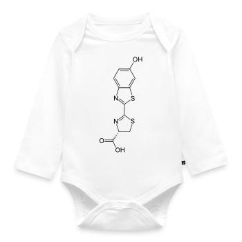 Luminous / Glow in the dark firefly luciferin - Organic Longsleeve Baby Bodysuit - white - Front