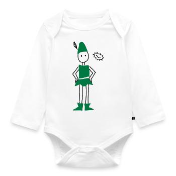 peter pan - Organic Longsleeve Baby Bodysuit - white - Front