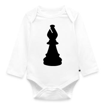Chess Bishop - Organic Longsleeve Baby Bodysuit - white - Front