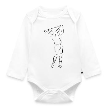 Cadeau golfeur golfeur - Body Bébé bio manches longues - blanc - Devant