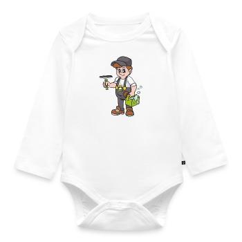 window cleaner - Organic Longsleeve Baby Bodysuit - white - Front