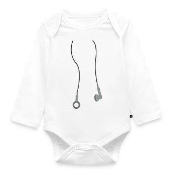 kopfhoerer3 - Baby Bio-Langarm-Body - Weiß - Vorne