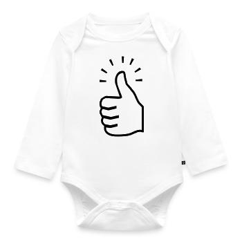 Daumen hoch - Baby Bio-Langarm-Body - Weiß - Vorne
