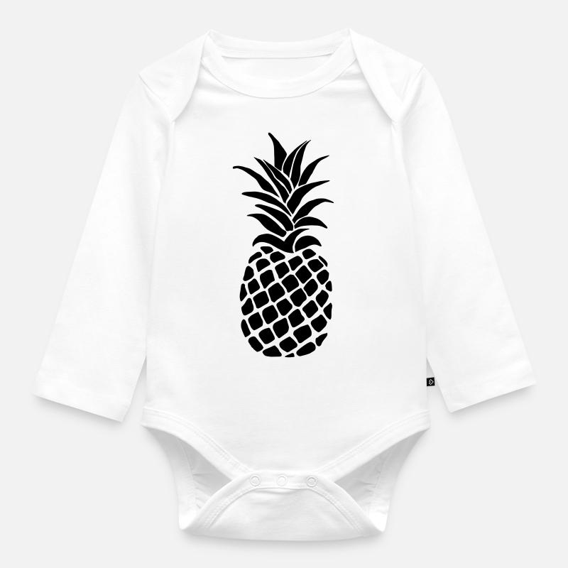 ananas - Body Bébé bio manches longues - blanc